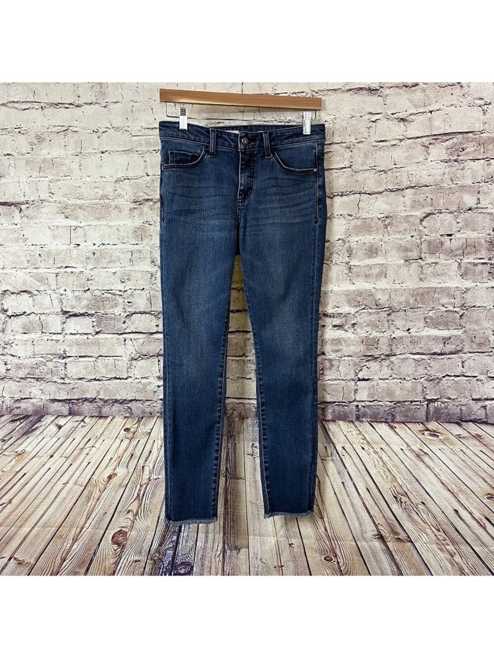 Pilcro And The Letterpress Blue Skinny Script Raw Hem Jeans